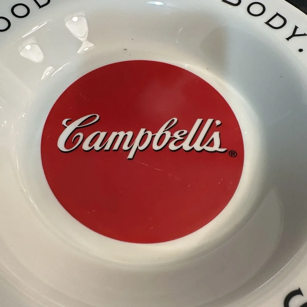 3 CAMPBELL SOUP BOWLS ARCOPAL FRANCE‎ GOOD FOR THE BODY GOOD FOR THE SOUL